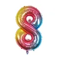 Rainbow gradient number 8 foil balloon for birthday and New Year party decorations - Number 8 / Gradient