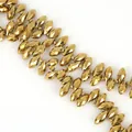 Faceted olive-shaped golden hematite beads for DIY handmade jewelry and beaded crafts - 6×12mm 50 Pcs/Pack / Gold Plated