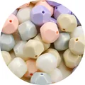 Geometric macaron acrylic beads with center holes for DIY jewelry making and crafts - Rhombus Bead (Approx. 25 Pcs)