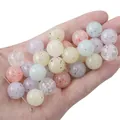 Cuentas de acrílico de colores macaron con purpurina para joyería hecha a mano DIY - Cuenta Redonda 14mm (15 Piezas/Paquete)