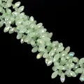 Light green horse-eye glass beads with AB coating finish for DIY jewelry crafts - 6×12mm 50 Pcs/Pack / Light Green Jade AB