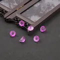 DIY purple translucent glass lotus head flower and shell beads for hair accessories - Gradient Rose Red