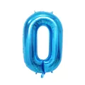Sky blue 16-inch number 0 foil balloon with metallic finish for birthday party - Number 0 / Blue