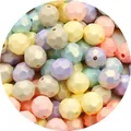 Colorful faceted acrylic macaron beads for DIY jewelry making and handmade crafts - 10mm Faceted Ball Bead (Approx. 60 Pcs)