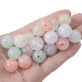 Cuentas de acrílico de colores con purpurina para hacer joyas DIY en la palma - Cuenta Redonda 16mm (10 Piezas/Paquete)
