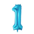 Blue number 1 foil balloon with metallic finish for first birthday party decoration - Number 1 / Blue