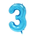 Blue 16 inch number 3 aluminum foil balloon for birthday party and festive decoration - Number 3 / Blue