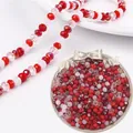 Cuentas de cristal facetado de 6mm en rojo y rosa para pulseras y joyería DIY - 100 Piezas/Paquete (Diámetro 6mm) / Serie Roja