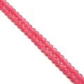 Pink jade-style glass round beads for DIY jewelry making in polished semi-transparent finish - Coral Red