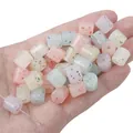 Cuentas cilíndricas de acrílico en colores macaron con purpurina para joyería DIY - Cuenta Cilíndrica 10×10mm (20 Piezas/Paquete)