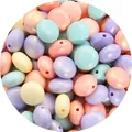 Pastel macaron acrylic beads in flat round shape for DIY handmade jewelry making - Flat Bead (Approx. 75 Pcs)