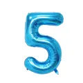 Blue number 5 foil balloon with metallic finish for birthday party decorations - Number 5 / Blue