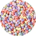 Mixed macaron color faceted acrylic beads for DIY handmade jewelry and beaded crafts - Faceted Flat Bead (6x4mm, Approx. 400 Pcs)