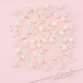 Cuentas de lirio de los valles en acrílico blanco perlado para bisutería DIY y dijes - 11×8mm (20g/Paquete Aprox. 90 Piezas) / Perla Artificial Beige