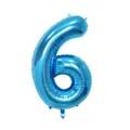 Blue number 6 foil balloon with metallic finish for birthday party and anniversary events - Number 6 / Blue