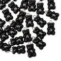 Glossy black resin gummy bear charms with silver rings for DIY jewelry making and crafts - Charm / 5 Pieces/Pack (11x21mm) / Black