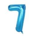 16 inch shiny metallic blue foil number 7 balloon for birthday party decorations - Number 7 / Blue