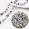 Perles en verre de cristal facetté 6mm gris pour la création de bijoux DIY - 100 Pièces/Paquet (Diamètre 6mm) / Gris