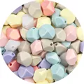 Mix of pastel macaron color multifaceted acrylic beads for DIY jewelry making - Rhombus Bead (13.5x12mm, Approx. 43 Pcs)