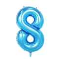 Blue 16-inch number 8 aluminum foil balloon with metallic finish for birthday party decor - Number 8 / Blue