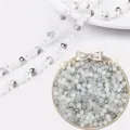 Perles en verre cristal facetté 6mm pour bijoux DIY en blanc et gris métallisé - 100 Pièces/Paquet (Diamètre 6mm) / Blanc
