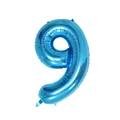 Blue 16 inch foil number 9 balloon with glossy metallic finish for birthday party decor - Number 9 / Blue