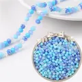 Perles en verre cristal facetté 6mm dégradé bleu et blanc pour création de bijoux DIY - 100 Pièces/Paquet (Diamètre 6mm) / Série Bleu Lac