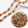 Perles intercalaires en verre de cristal ambre facetté 6mm pour création de bijoux - 100 Pièces/Paquet (Diamètre 6mm) / Couleurs café