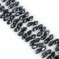 6x12mm faceted black teardrop beads with AB finish and clear spacers for jewelry making - 6×12mm 50 Pcs/Pack / Gun Black Plated