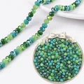 Perles en verre cristal facetté de 6mm tons vert et bleu pour la création de bijoux - 100 Pièces/Paquet (Diamètre 6mm) / Tons Vert Foncé