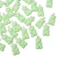 Translucent light green resin bear charms for DIY jewelry making and keychains - Grass Green