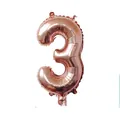 Number 3 rose gold aluminum foil balloon for birthday and party decorations - Number 3 / Rose Gold