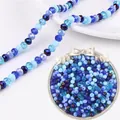 Lot de perles en verre cristal bleu facetté 6mm pour création de bijoux DIY - 100 Pièces/Paquet (Diamètre 6mm) / Série Bleu Roi