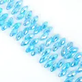Faceted light blue marquise crystal glass beads with AB finish for DIY jewelry making - 6×12mm 50 Pcs/Pack / Lake Blue AB