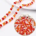 Perles en verre cristal facetté de 6mm en rouge et orange pour bijoux DIY - 100 Pièces/Paquet (Diamètre 6mm) / Série Rouge Orangé