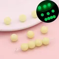 Luminous round beads for DIY jewelry making in cream white with green glow effect - Small Size Style (BBD204) / Light Yellow Green
