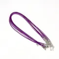 DIY purple waxed cord necklace set with silver lobster clasps and extension chains - 1.5mm 45cm / Deep purple