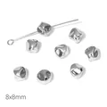 Bright silver 8x8mm irregular cube beads for DIY jewelry making handmade accessories - Style #05