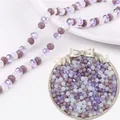 Perles en verre cristal facettées de 6mm violettes et blanches pour bijoux DIY - 100 Pièces/Paquet (Diamètre 6mm) / Famille De Couleurs Violettes