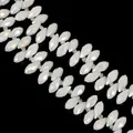 Iridescent milky white horse-eye crystal beads with faceted finish for DIY jewelry - 6×12mm 50 Pcs/Pack / White Jade AB