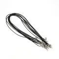Black 1.5-2mm waxed cord necklace with silver lobster clasp and extension chain - Black