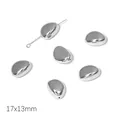 Irregular silver-tone CCB beads 17x13mm pebble shape for DIY jewelry making - Style #11