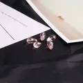Five light pink teardrop-shaped faceted glass crystal beads for DIY jewelry making - 10x15mm (10 Pieces/Pack) / Pink