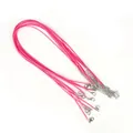 Hot pink waxed cord necklace string with silver lobster clasp and extender chain for DIY - Rose Red