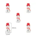 Cuentas de cristal de muñeco de nieve navideño para joyas con gorros rojos 25x11mm - Muñeco de Nieve con Sombrero Rojo / Agujero de 2mm (1 Pieza/Paquete)