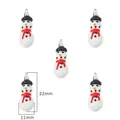 Set de 5 dijes de cristal hechos a mano con forma de muñeco de nieve para joyería DIY - Muñeco de Nieve con Sombrero Negro / Agujero de 2mm (1 Pieza/Paquete)