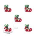 Red Christmas boot glass bead with white dots for DIY jewelry making 17x16mm - Christmas Sock / 2mm Hole (1 Piece/Pack)