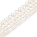 Creamy white glass imitation pearl strands in various sizes for DIY jewelry making - 3mm Dia. 1mm Hole 1 Strand/Pack (Approx 140 Pcs) / White (Artificial Pearl)