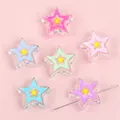 Colorful pentagram acrylic star beads with multi-layer design for DIY jewelry making - Pentagram / 6 Pieces Pack / Multicolor