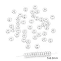 Accesorios joyería DIY 5x1,8mm cuentas espaciadoras planas plateadas para pulseras - Cuenta Plana (Estilo #04) / 10 Piezas (5x1.8mm) / Plata gruesa